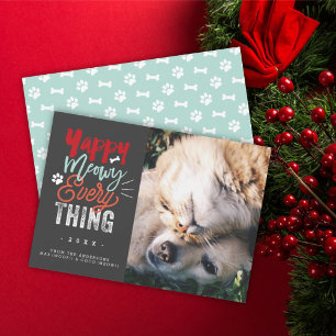 Yappy Meowy Everything Dog Cat Holiday Photo Card