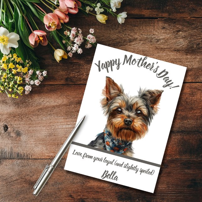 Yappy Yorkie Mother's Day  Card (Yappy Yorkie Mother's Day Card)
