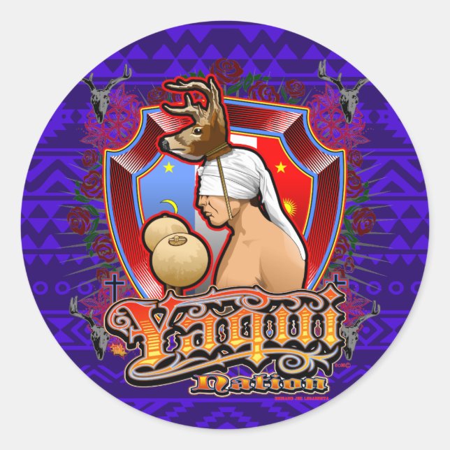 Yaqui Deer Dancer design sticker art (Front)