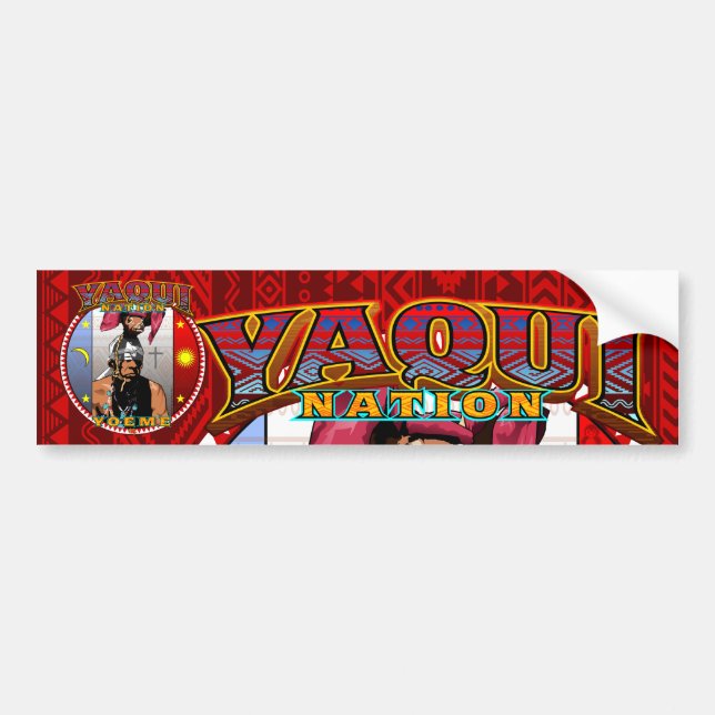 yaqui nation deerdancer bumber sticker red (Front)