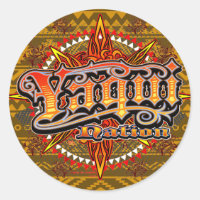 Yaqui Nation sticker design gold