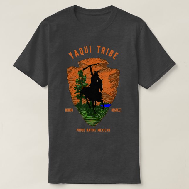 Yaqui Tribe Native Mexican Indian Proud Retro Arro T-Shirt (Design Front)