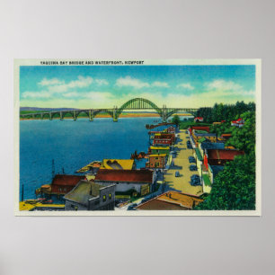 Yaquina Bay Bridge and waterfront Newport, OR Poster