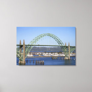 Yaquina Bay Bridge spanning the Yaquina Bay Canvas Print