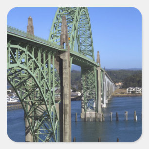 Yaquina Bay Bridge spanning the Yaquina Bay Square Sticker