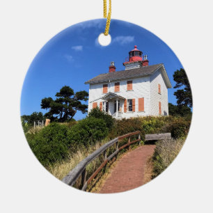 Yaquina Bay Lighthouse, Newport, Oregon Ceramic Tree Decoration