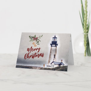 Yaquina Head Lighthouse Merry Christmas Holiday Card