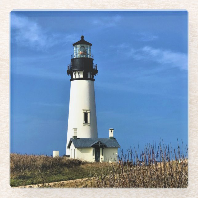 Yaquina Head Lighthouse, Newport, Oregon Glass Coaster (Front)