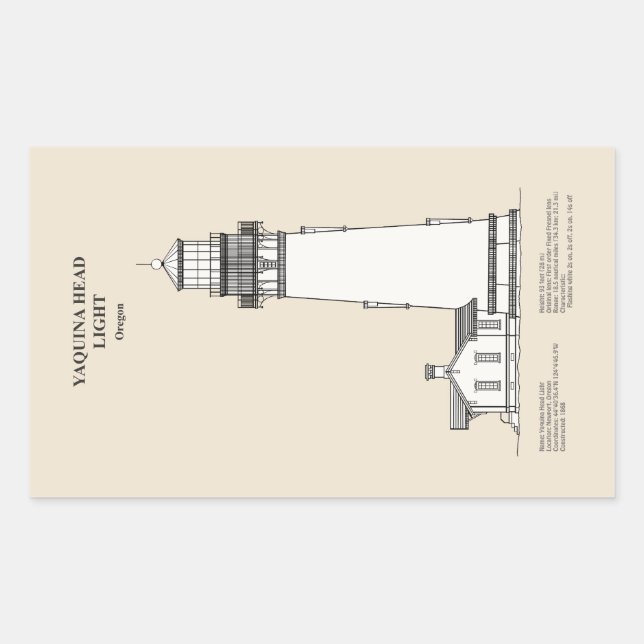 Yaquina Head Lighthouse - Oregon - SBD Rectangular Sticker (Front)