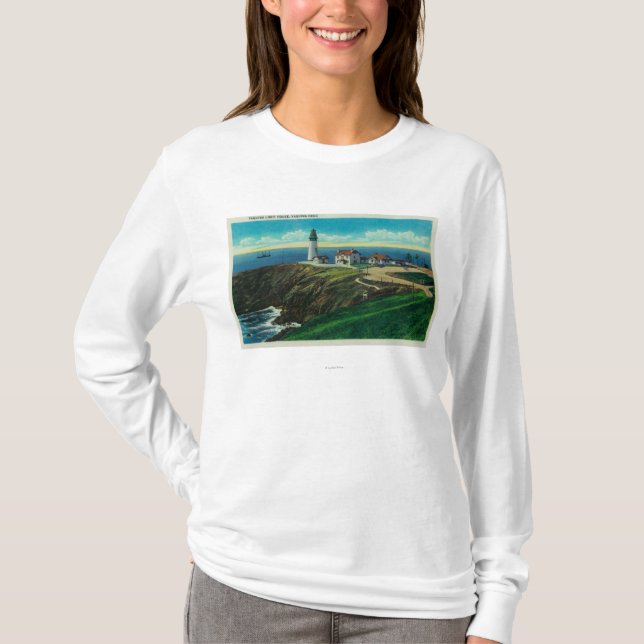 Yaquina Lighthouse and Yaquina HeadYaquina, OR T-Shirt (Front)