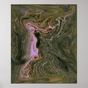 Yard Dog 1 Wild Pink Green Abstract Poster Print