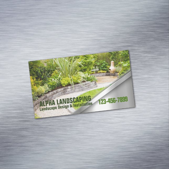 Yard Lawn Care Gardening Landscaper Landscaping  Magnetic Business Card (In Situ)