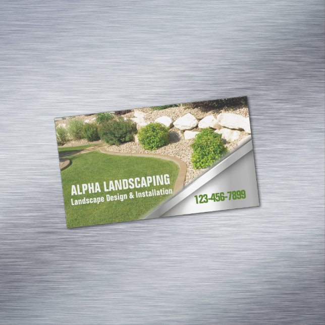 Yard Lawn Care Gardening Landscaper Landscaping  Magnetic Business Card (In Situ)