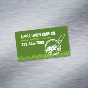 Yard Lawn Care Landscape Landscaping Grass Mowing  Magnetic Business Card