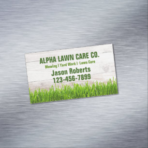 Yard Lawn Care Landscape Landscaping Grass Mowing  Magnetic Business Card