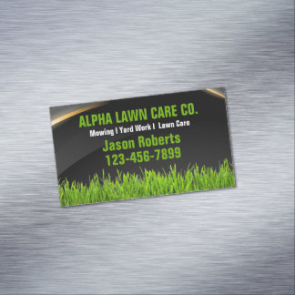 Yard Lawn Care Landscape Landscaping Grass Mowing  Magnetic Business Card