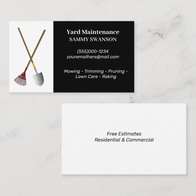 Yard Maintenance  Business Card (Front/Back)