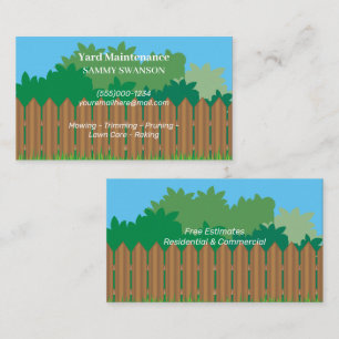 Yard Maintenance Service  Business Card