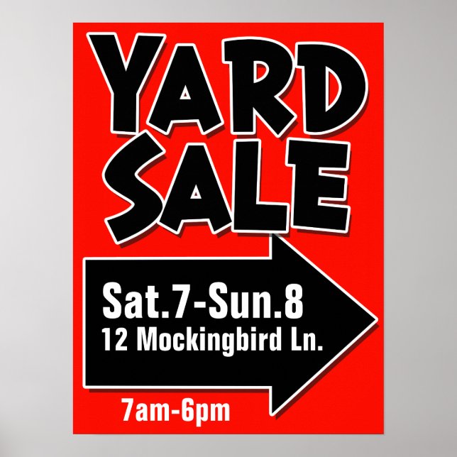 YARD SALE customisable poster (Front)