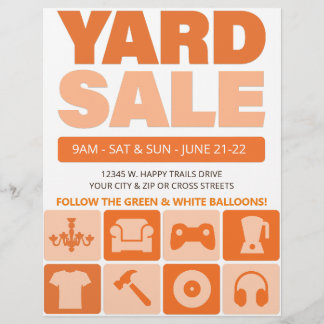 Yard Sale Flyer Template (Desert Orange)