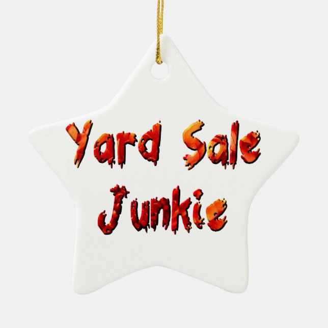 Yard Sale Junkie Ceramic Tree Decoration (Front)