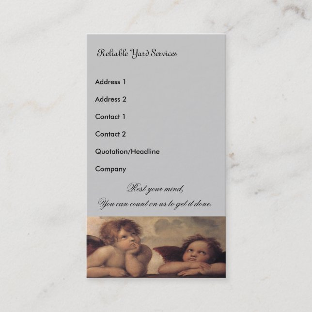 Yard service business card (Front)