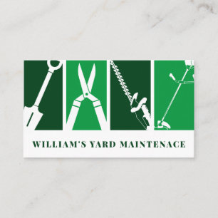 Yard tools professional green white business card