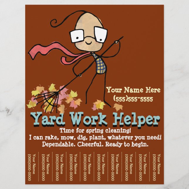 Yard Work. Garden Helper. Advertising flyer (Front)