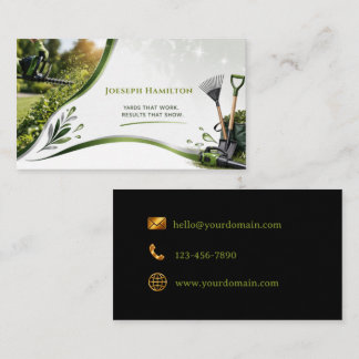 Yard Work Gardner Lawn Care Business Card
