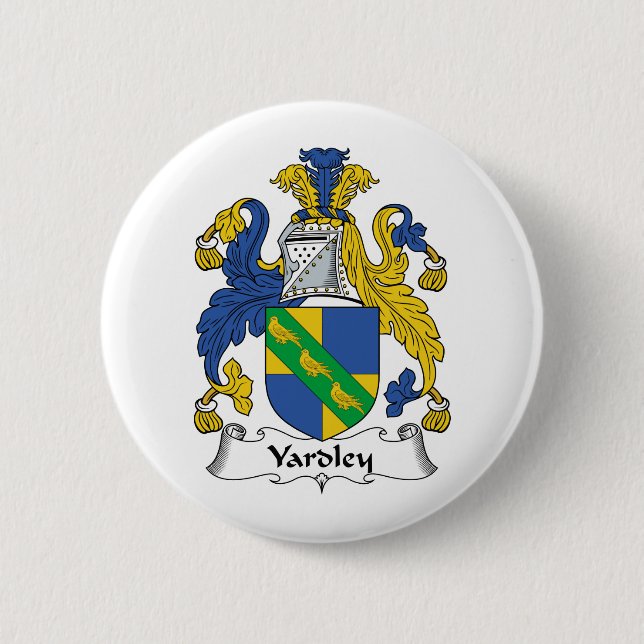 Yardley Family Crest 6 Cm Round Badge (Front)
