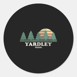 Yardley Pa Vintage Throwback Tee Retro 70s Design Classic Round Sticker