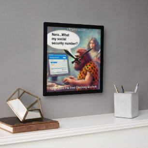 Yarg’s First Login: Banking Like a Caveman Square Wall Clock