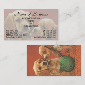 Yarn and Affection, Cocker Spaniels at Play Business Card