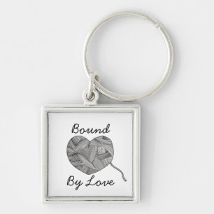 Yarn Ball Heart Illustration Key Ring