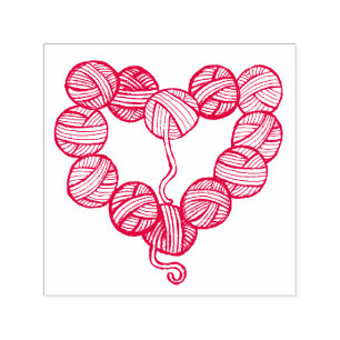 Yarn Ball Heart Self-inking Stamp