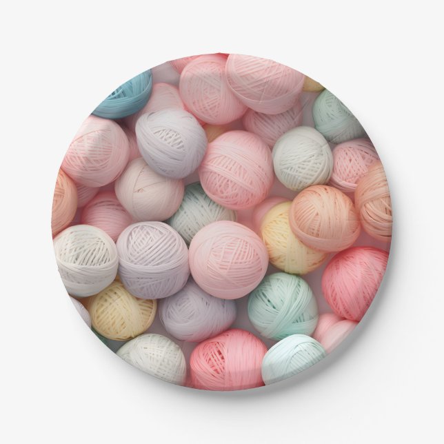 Yarn Ball Paper Plate Craft Party Tea Party (Front)