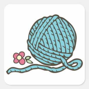 Yarn Ball Square Sticker