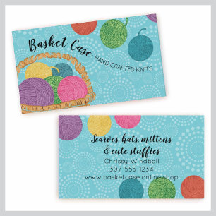 Yarn basket knitting crochet business card