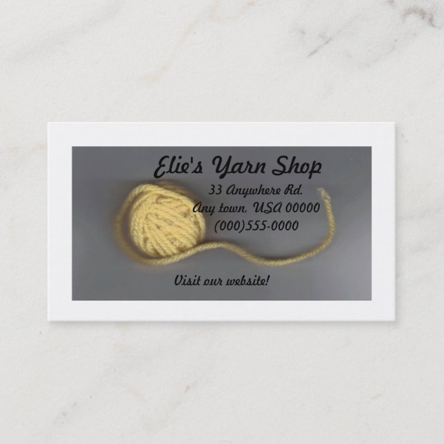 "Yarn" Business Card (Front)