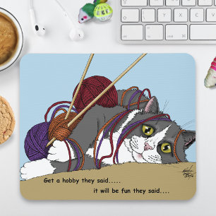 Yarn Cat Mouse Pad