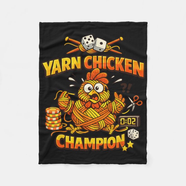 Yarn Chicken Champion Knitting Crochet Countdown D Fleece Blanket (Front)
