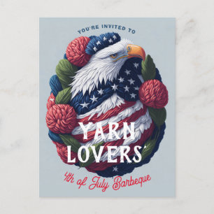 Yarn Craft 4th of July Patriotic Independence Day Postcard