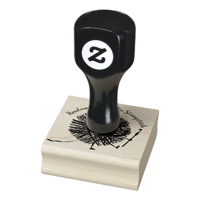Yarn crochet hook handmade with love rubber stamp (Stamp)
