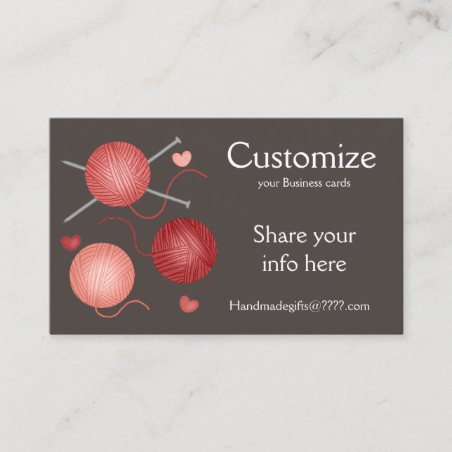 Yarn/Crochet/Knitting Business Cards (Front)