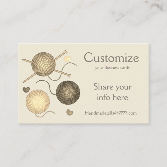 Yarn/Crochet/Knitting Business Cards (Front)