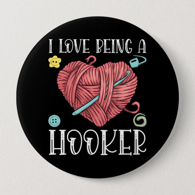 Yarn Crocheting Knitting Day 10 Cm Round Badge (Front)