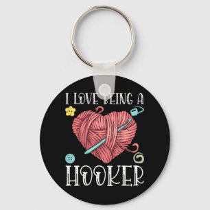 Yarn Crocheting Knitting Day Key Ring