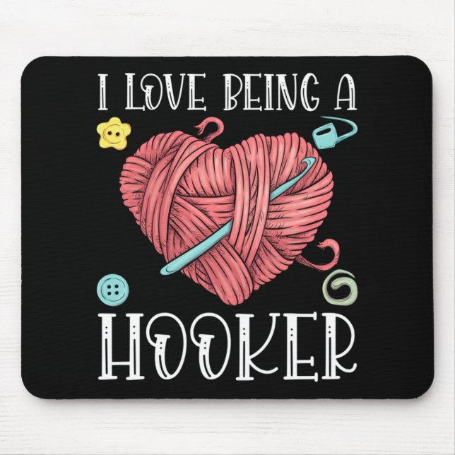 Yarn Crocheting Knitting Day Mouse Pad (Front)