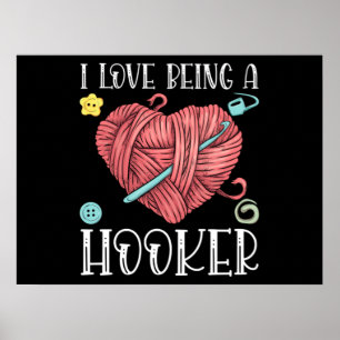 Yarn Crocheting Knitting Day Poster
