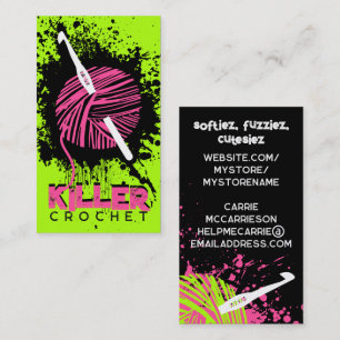 Yarn explosion crochet hook craft show packaging business card